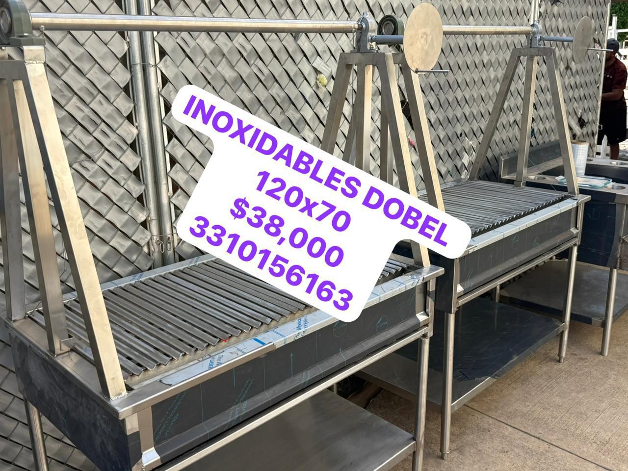 Asador parrilla 120x70 de acero inoxidable - INOXIDABLES DOBEL