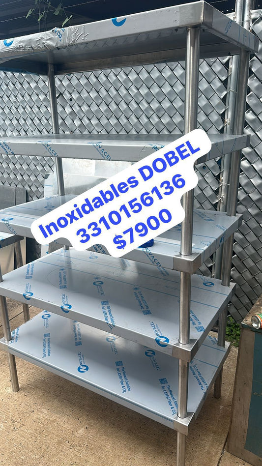 Anaquel de 5 niveles de acero inoxidable - INOXIDABLES DOBEL
