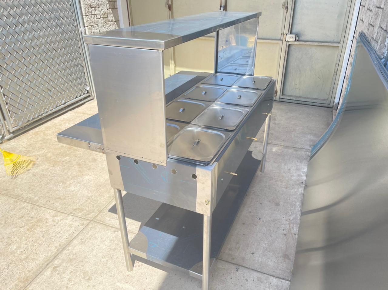 Bufetera Baño María 8 Insertos con Repisa