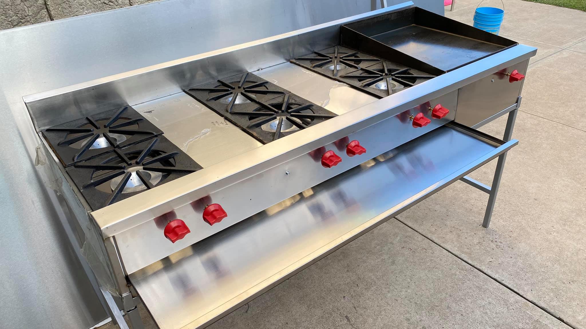 ESTUFA 6 QUEMADORES MAS PLANCHA 180X65