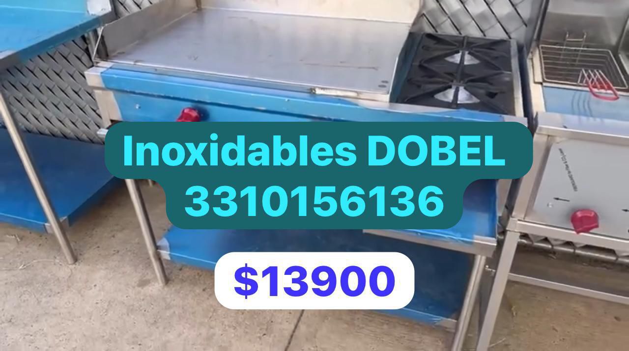 Plancha más doble quemador 130x65 de acero inoxidable - INOXIDABLES DOBEL