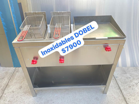 Freidora doble más plancha de acero inoxidable - INOXIDABLES DOBEL