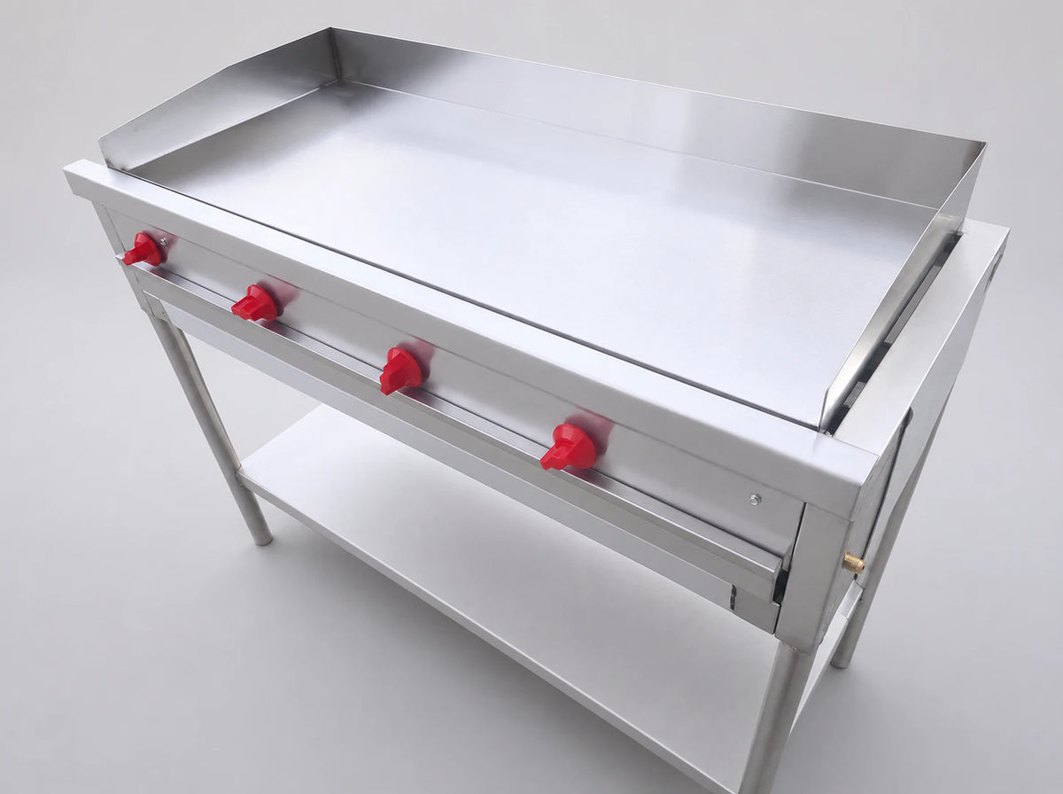 Plancha con Grasera 120x50